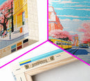 Makiivka Ukraine Travel Poster Framed Canvas Print, Midcentury Modern Art, Pop Art Wall Decor, Home Decor, Vacation Gift, Bedroom Art