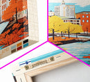 Oulu Finland Travel Poster Framed Canvas Print, Midcentury Modern Art, Pop Art Wall Decor, Scenic Wall Art, Living Room Decoration, Office Gift