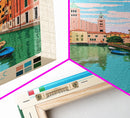 Padua Italy Travel Poster Framed Canvas Print, Midcentury Modern Art, Pop Art Wall Decor, Scenic Bedroom Art, Office Decoration