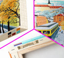 Smolensk Russia Travel Poster Framed Canvas Print, Midcentury Modern Art, Pop Art Wall Decor, Home Decor, Office Art