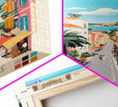 Volos Greece Travel Poster Framed Canvas Print, Midcentury Modern Art, Pop Art Wall Decor, Living Room Art, Vacation Gift