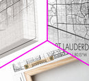 Fort Lauderdale Map, Florida Map, Map Art, Minimalist Art, Wall Art, Canvas Art, Gift For Newlyweds, Boys Room, Billiard Room Décor, Prints