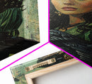 Raven Witch in Green Dress - Halloween Wall Art - Spooky Home Decor - Witch and Raven Painting - Gothic Halloween Decoration