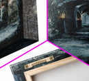 Dark Gothic Hallway Halloween Art, Spooky Hallway, Haunted Passage, Creepy Architecture, Gothic Decor, Framed Canvas Print