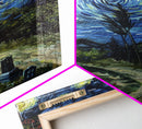 Starry Night Inspired Haunted Cemetary, Haunted Grave Yard, Spooky Season Wall Art, Halloween Decor