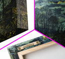 Haunted Graveyard Framed Canvas Print, Starry Night Van Gogh Inspired Halloween Decor, Spooky Vibes Halloween Gift
