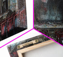 Creepy Abandoned Theater, Framed Canvas Print, Macabre Theatre, Dark Academia, Halloween Decor, Spooky Seasonal Wall Art
