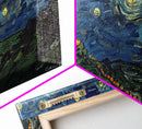 Lighthouse and the Storm, Framed Canvas Print, Unique Halloween Wall Art, Nautical Decor, Starry Night Inspired Wall Art
