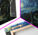 Starry Night Inspired Haunted Cemetery Framed Canvas Print, Halloween Wall Decor, Art Prints, Creepy Art, Spooky Vibes