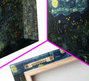 Starry Night Inspired Haunted Graveyard Framed Canvas Print, Halloween Wall Decor, Halloween Props, Halloween Gift Idea