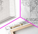 Las Vegas City Map, Nevada Map, Map Art, Modern Art, Wall Art, Canvas Art, Rustic Wall Décor, Minimalist Wall Art, Anniversary Gift, Office