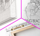 Long Beach City Map, California Map, Map Art, Modern Art, Wall Art, Canvas Art, Beach Home Wall Art, Gift For Her, College Apartment Art