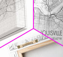 Louisville City Map, Kentucky Map, Map Art, Modern Art, Wall Art, Canvas Art, Aesthetic Room Décor, Wall Art Home Décor, Birthday Gift