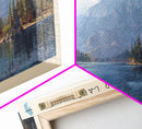 Big Bear Lake California Panoramic Framed Canvas Print, Lake House Decor, Scenic View, Travel Poster, Modern Art, Nature Wall Art