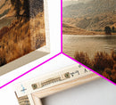 Brantley Lake New Mexico Framed Canvas Print, Lake House Art, Panoramic Wall Art, Travel Poster, Modern Lake Painting, Nature Art