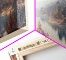 Broken Bow Lake Oklahoma Framed Canvas Print, Panoramic Lake House Art, Wall Art, Travel Poster, Modern Lake Painting, Nature Art