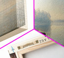 Burt Lake Michigan Framed Canvas Print, Panoramic Lake House Decor, Wall Art, Travel Poster, Rustic Lake Painting, Nature Art