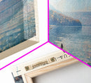 Canandaigua Lake New York Framed Canvas Print, Lake House Art, Panoramic Wall Art, Travel Poster, Modern Lake Painting, Nature Art
