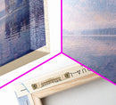 Chautauqua Lake New York Framed Canvas Print, Lake House Art, Panoramic Wide Wall Art, Travel Poster, Modern Lake Painting, Nature Art