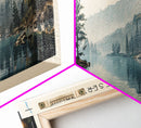 Falcon International Reservoir Framed Canvas Print, Lake House Decor, Panoramic Wall Art, Travel Poster, Modern Lake Painting, Nature Art
