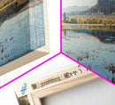 Fenton Lake New Mexico Framed Canvas Print, Lake House Decor, Panoramic Wall Art, Travel Poster, Scenic Lake Painting, Nature Art