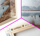 Fool Hollow Lake Arizona Framed Canvas Print, Panoramic Lake House Decor, Wall Art, Travel Poster, Majestic Lake Painting, Nature Art