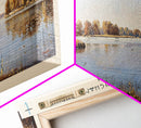 Glenn Cunningham Lake Nebraska Framed Canvas Print, Lake House Art, Panoramic Wall Art, Travel Poster, Picturesque Lake Painting, Home Decor