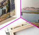 Lake Alice North Dakota Framed Canvas Print, Panoramic Lake House Decor, Wall Art, Travel Poster, Scenic Lake Painting, Nature Art