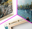 Lake George New York Framed Canvas Print, Lake House Decor, Panoramic Wall Art, Travel Poster, Stunning Landscape Painting, Home Art