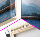 Lake George Framed Canvas Print, Lake House Decor, Panoramic Wall Art, Travel Poster, Serene Lake Painting, Nature Art