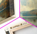 Liberty Reservoir Framed Canvas Print, Lake House Decor, Panoramic Wall Art, Travel Poster, Beautiful Landscape Painting, Rustic Art