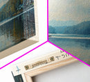 Mashapaug Lake Connecticut Framed Canvas Print, Lake House Decor, Panoramic Wall Art, Travel Poster, Beautiful Landscape Painting, Living Room Decor