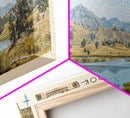 Nulvororok Lake Framed Canvas Print, Lake House Decor, Panoramic Wall Art, Travel Poster, Landscape Painting, Modern Art