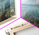 Seneca Lake New York Panoramic Framed Canvas Print, Lake House Decor, Wall Art, Travel Poster, Serene Lake Scene, Bedroom Decor