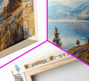 Tuklomarak Lake Panoramic Wall Art, Framed Canvas Print, Lake House Decor, Travel Poster, Serene Landscape, Living Room Decor
