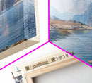 Wild Horse Reservoir Nevada Panoramic Wall Art, Framed Canvas Print, Lake House Decor, Travel Poster, Scenic Lake Scene, Living Room Art