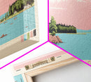 Eufaula Lake Oklahoma Framed Canvas Print, Panoramic Art, Midcentury Modern, Pop Art, Living Room Wall Art, Travel Poster, Nature Art