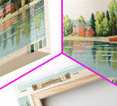 Great East Lake New Hampshire Framed Canvas Print, Panoramic Wall Art, Midcentury Modern, Pop Art, Living Room Decor, Travel Poster, Nature Art, Lake House Decor