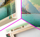 Lake Sabrina California Framed Canvas Print, Panoramic Wall Art, Midcentury Modern, Pop Art, Bedroom Art, Travel Poster, Lake House Decor