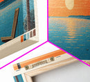 Lake Tawakoni Texas Framed Canvas Print, Panoramic Wall Art, Midcentury Modern, Pop Art, Bedroom Art, Travel Poster, Lake House Decor