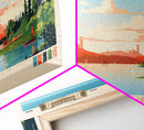 Montreal Lake, Saskatchewan Framed Canvas Print, Panoramic Wall Art, Midcentury Modern, Pop Art, Home Decor, Travel Poster, Living Room Art