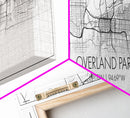 Panoramic Overland Park City Map, Kansas Art, Map Print, Minimalist Wall Art, Canvas Art, Housewarming Gift, Street Map Art, Closing Gift