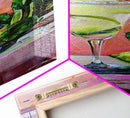 Martini Cocktail Framed Canvas Art, Canvas Bar Art, Tall and Narrow Kitchen Wall Art, Southwestern Wall Art, Margarita Painting for Kitchen