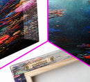 Deep Sea Adventure with Colorful Coral Reefs, Skinny and Tall Art, Stunning Framed Canvas Print, Underwater Landscape Wall Art