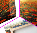 Expansive Poppy Field Under a Bright Blue Sky on a Framed Canvas Print Skinny Art Piece