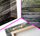 The Autumn Bridge, Framed Canvas print, New England Landscape Painting Print, Wall Art, Home Decor