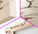 Minimalist Japanese Tree Branch With Red Berries, Ukiyo-e Woodblock Style Canvas, Framed Canvas Print, Japanese Tall Skinny Wall Art, Ready To Hang