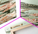 Japanese Style Art, Skinny Art, Tall Art, Birds And Chrysanthemums Wood Block Print Framed Canvas Print Ukiyo-e Art