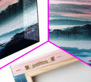 Dreamy Layers Of Misty Mountains At Dawn – Framed Canvas Print Skinny Art And Tall Art, Emphasizing Ukiyo-E Art And Japanese Style Art