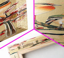 Tall Skinny Art Japanese Style Wood Block Print Vibrant Birds On Flowering Branches In Ukiyo-e Style For Framed Canvas Print
